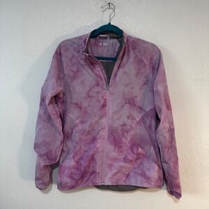 Adidas Women's Size Small Athletic Windbreaker Jacket Pink Purple Lightweight